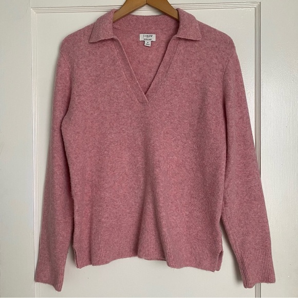 J. CREW Collared Polo Sweater in Extra Soft Yarn Pink Size Small - Picture 3 of 7